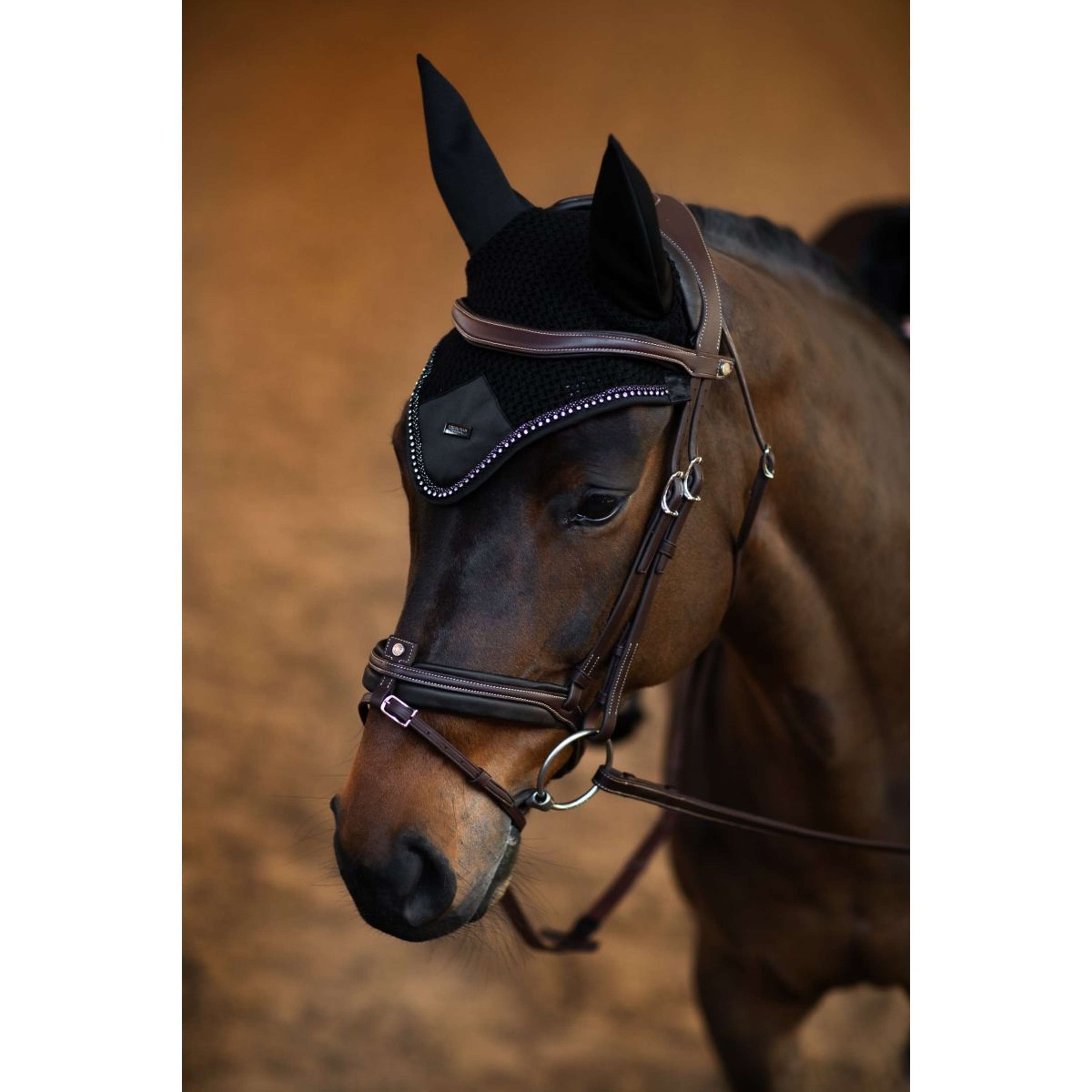 Equestrian Stockholm Ear Bonnet Modern Crystal Black