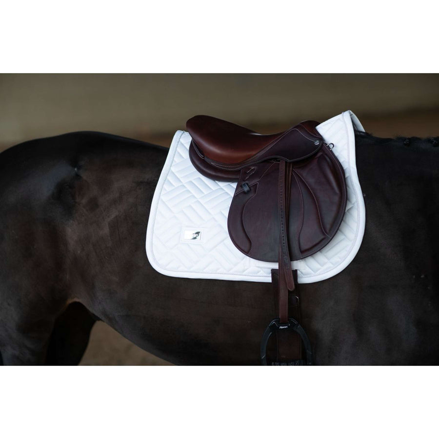 Equestrian Stockholm Saddlepad Modern Jumping White Silver