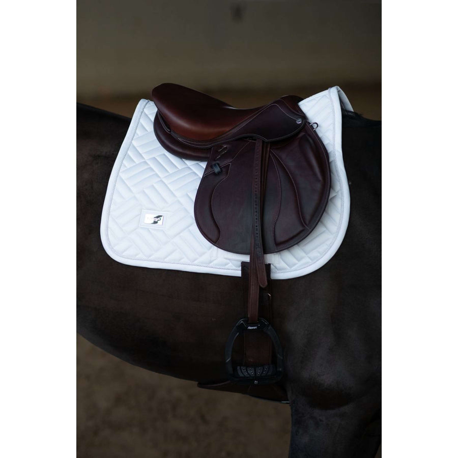 Equestrian Stockholm Saddlepad Modern Jumping White Silver
