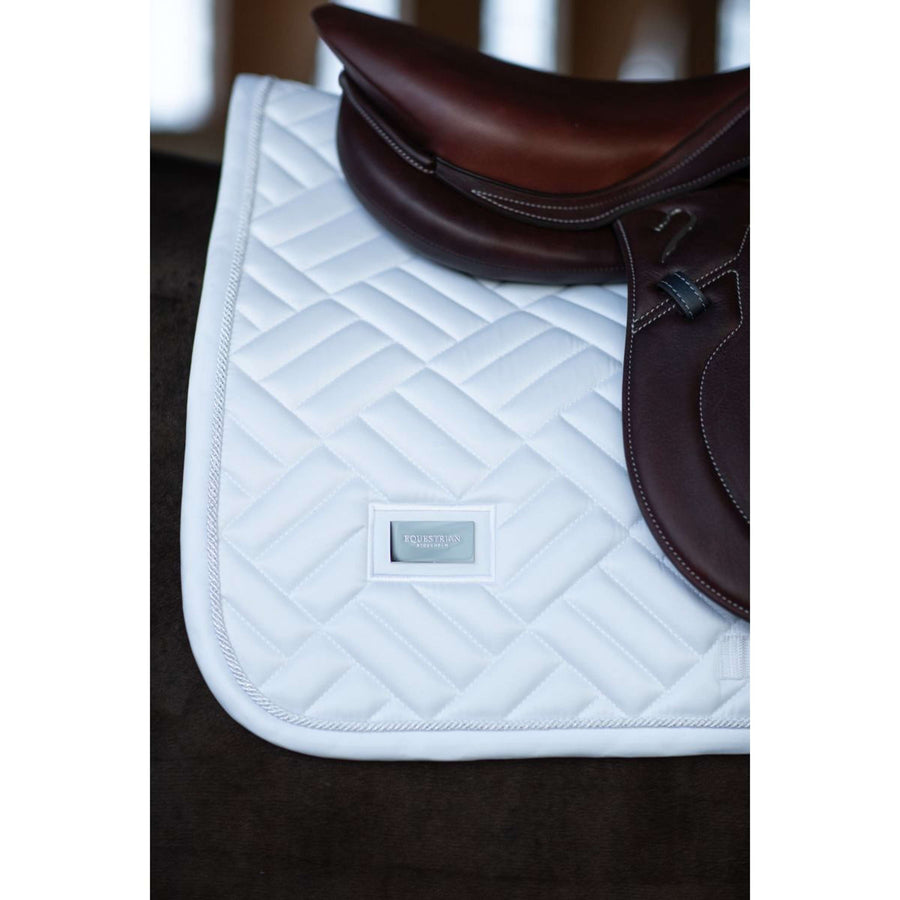 Equestrian Stockholm Saddlepad Modern Jumping White Silver