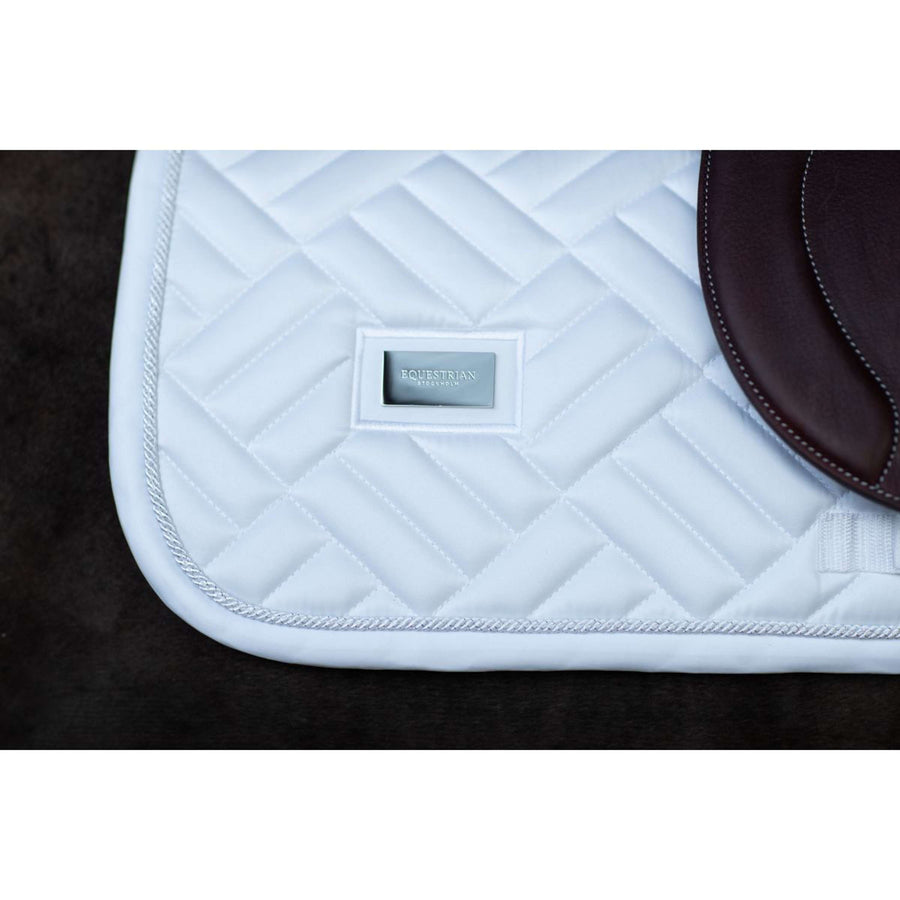 Equestrian Stockholm Saddlepad Modern Jumping White Silver