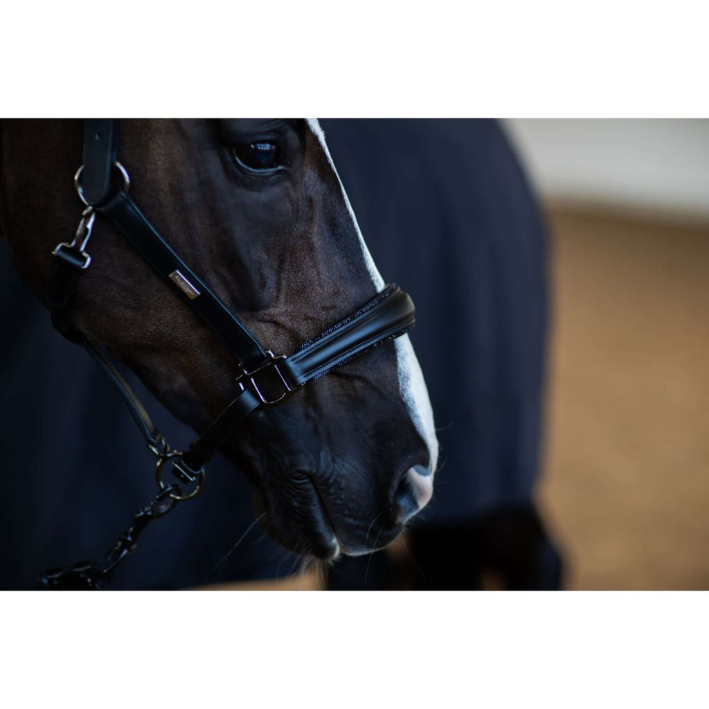 Equestrian Stockholm Halter Glimmer Anatomic Leather Black