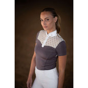 Equestrian Stockholm Competition Shirt Crystal Champion White/Dark Violet