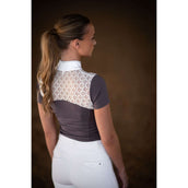 Equestrian Stockholm Competition Shirt Crystal Champion White/Dark Violet