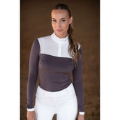 Equestrian Stockholm Competition Shirt Fine Line White/Dark Violet