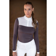 Equestrian Stockholm Competition Shirt Fine Line White/Dark Violet