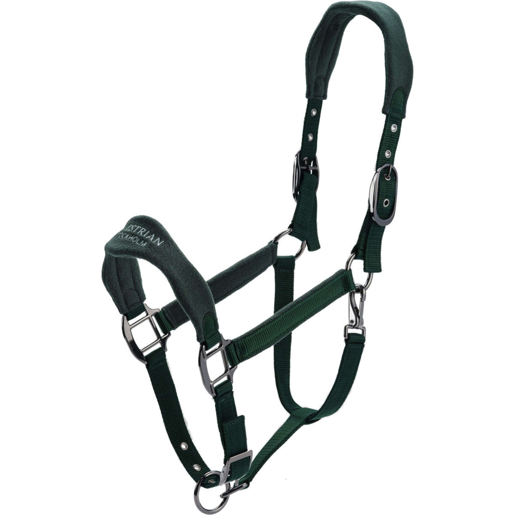 Equestrian Stockholm Halter Anatomic Fleece Sycamore Green