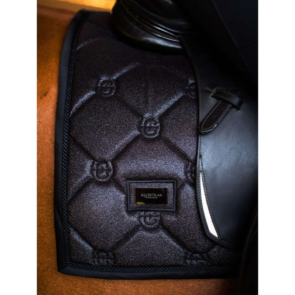 Equestrian Stockholm Saddlepad Dressage All Black Glimmer