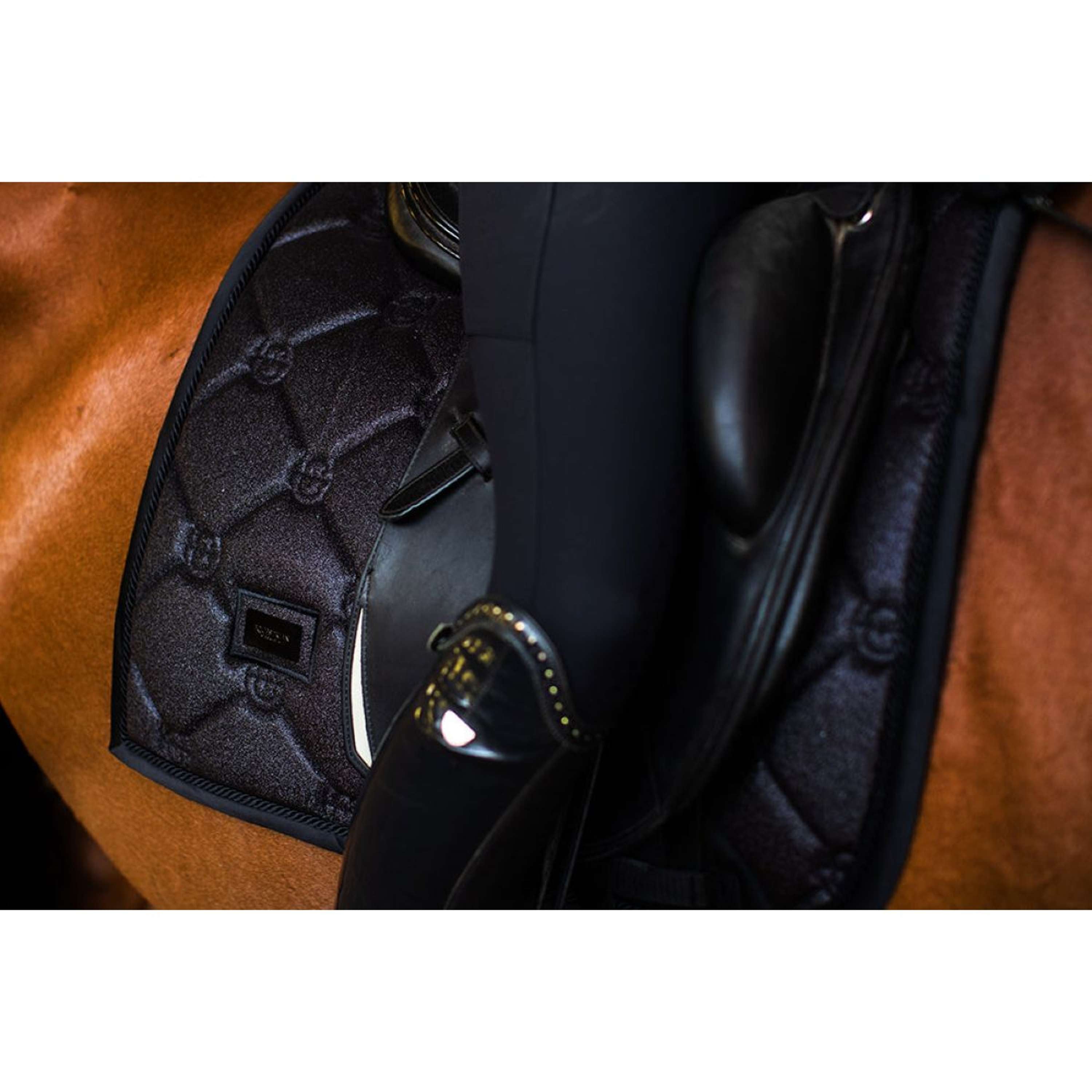 Equestrian Stockholm Saddlepad Dressage All Black Glimmer