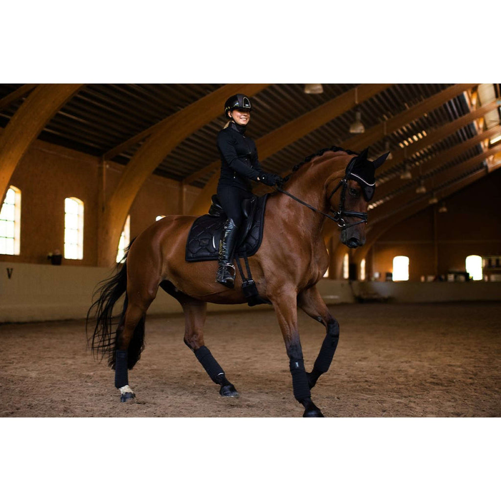 Equestrian Stockholm Saddlepad Dressage All Black Glimmer