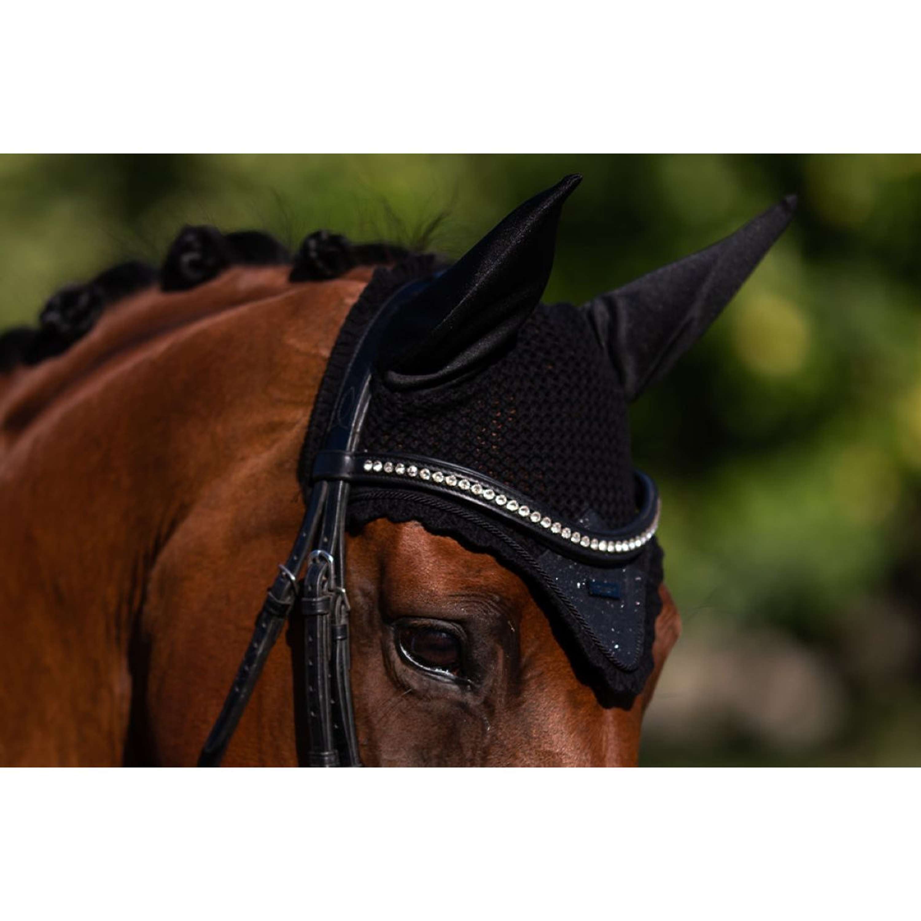 Equestrian Stockholm Ear Bonnet All Black Glimmer