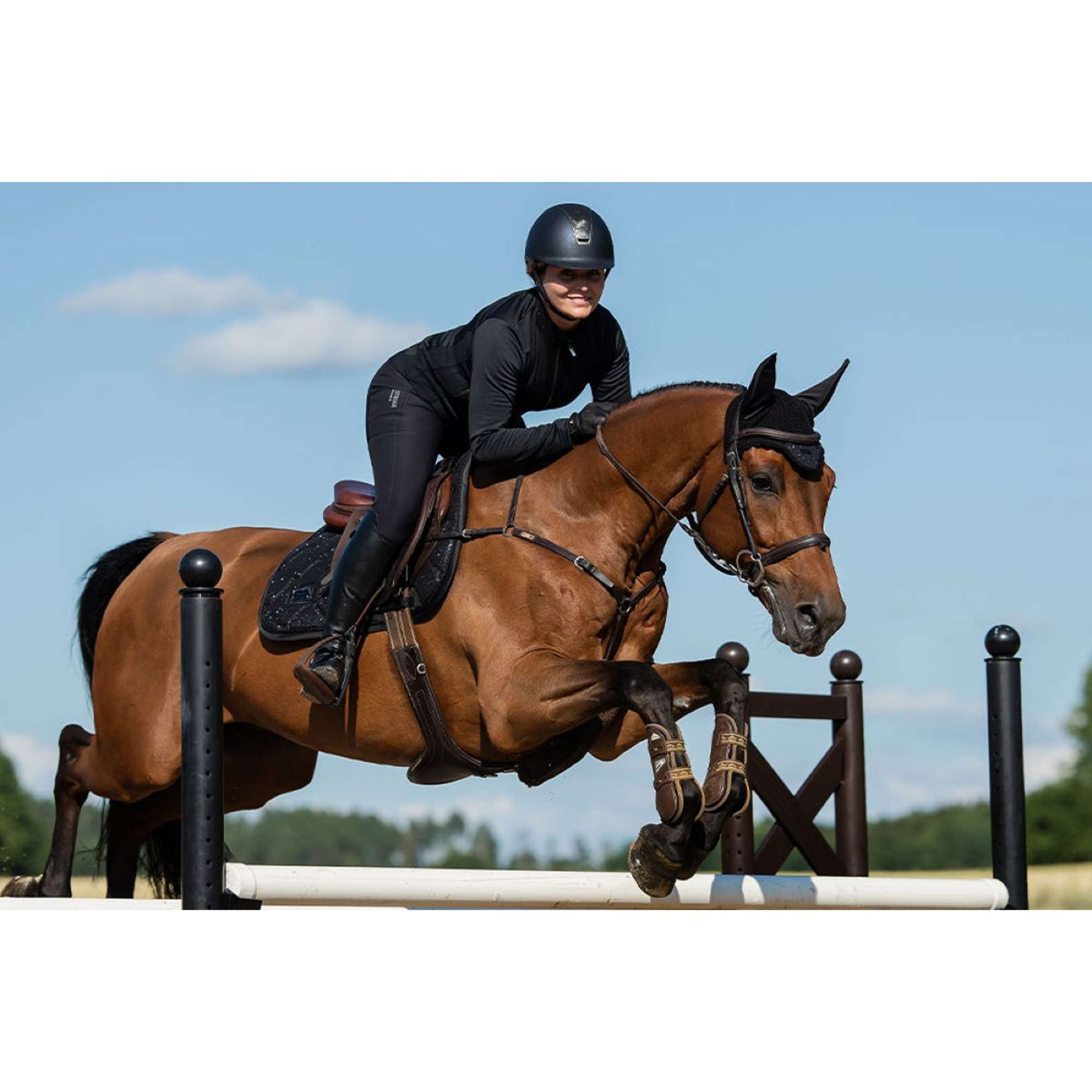 Equestrian Stockholm Ear Bonnet All Black Glimmer