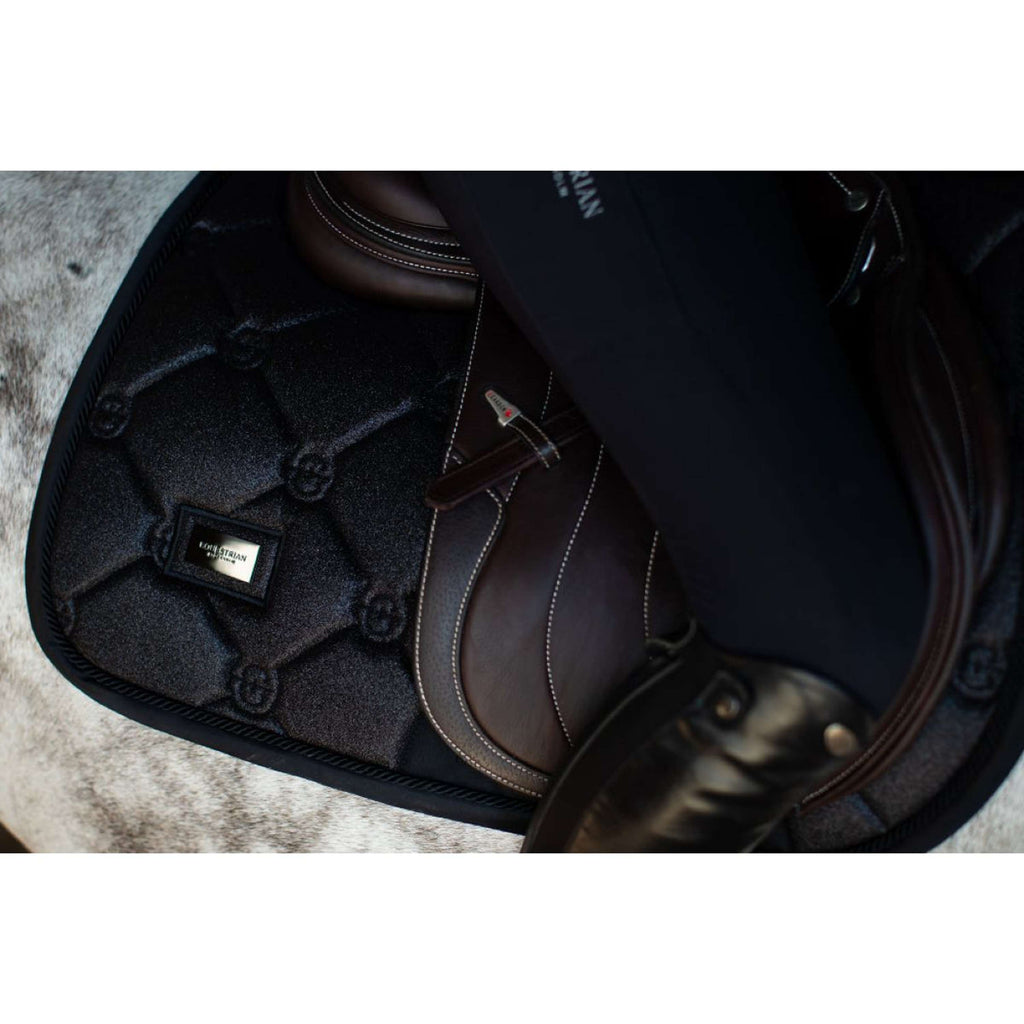 Equestrian Stockholm Saddlepad Jumping All Black Glimmer