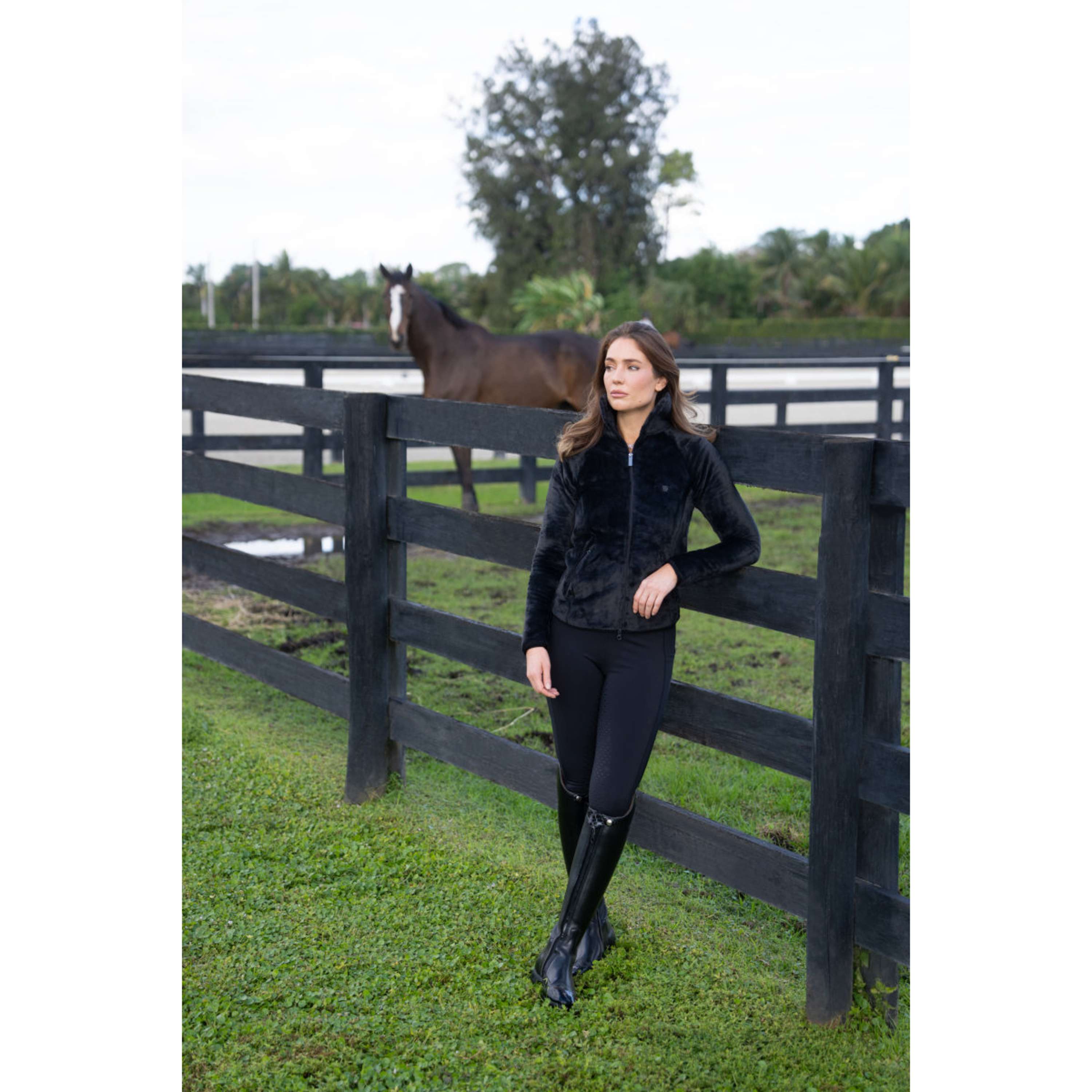 Equestrian Stockholm Fleece Jacket Velvet Black