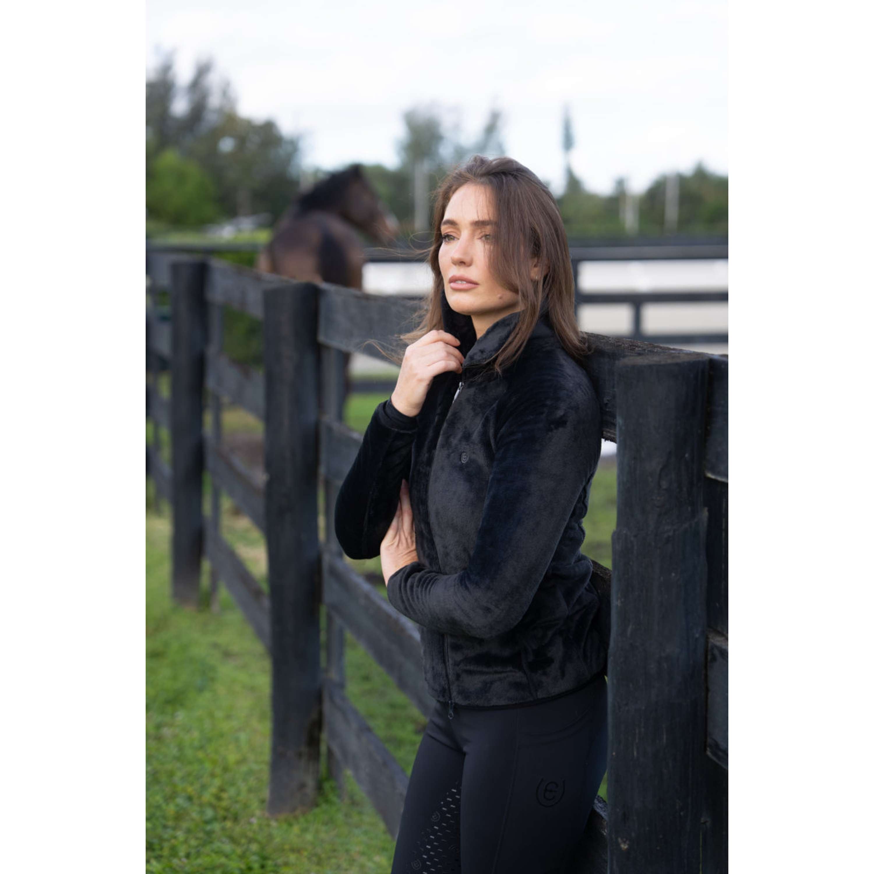 Equestrian Stockholm Fleece Jacket Velvet Black