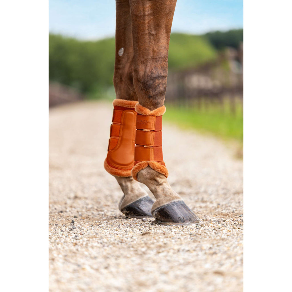 Equestrian Stockholm Leg Protectors Fur Mesh Chestnut