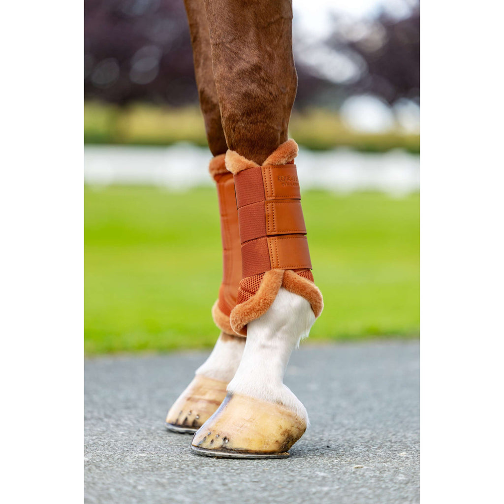 Equestrian Stockholm Leg Protectors Fur Mesh Chestnut