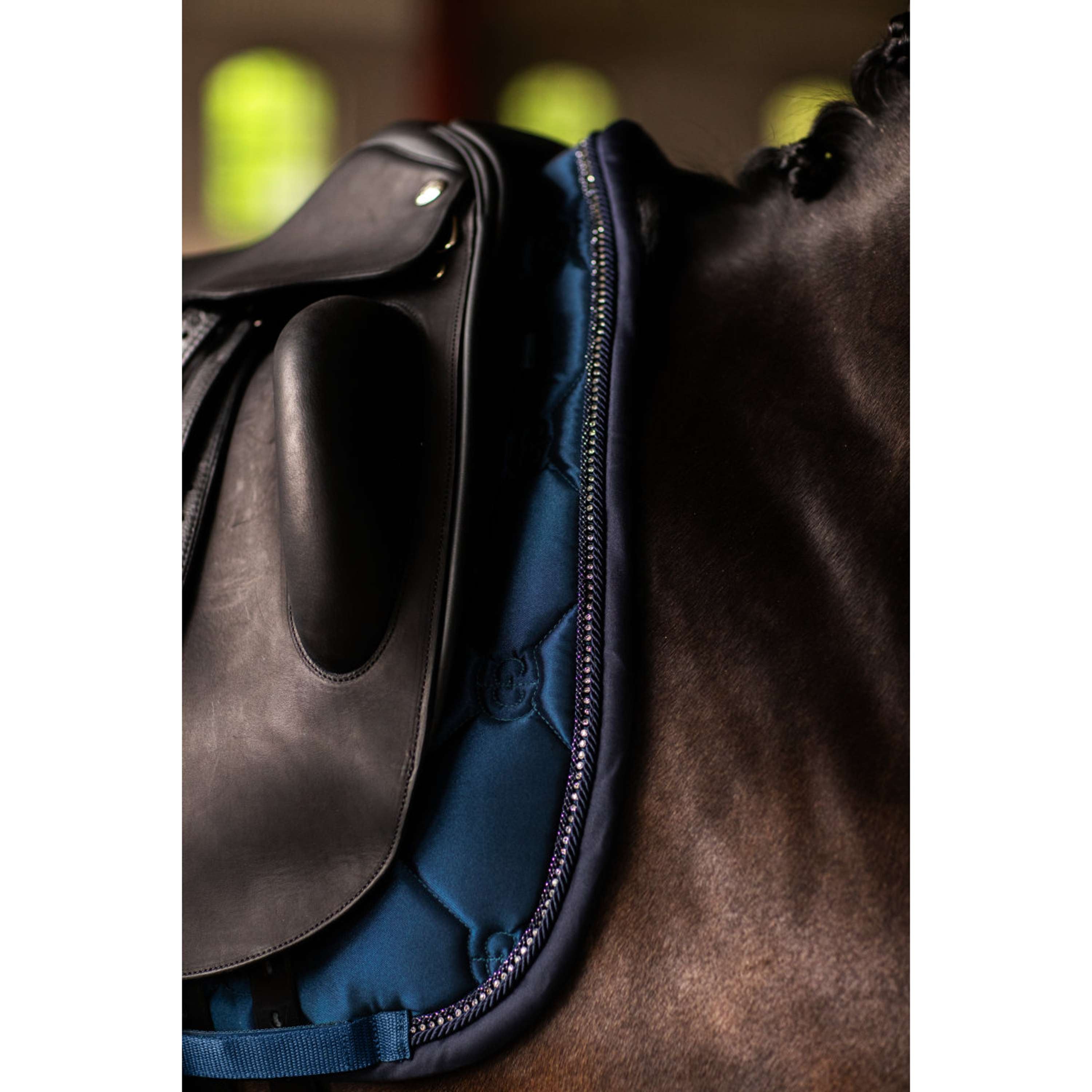 Equestrian Stockholm Saddlepad Crystal Shine Dressage Blue Meadow