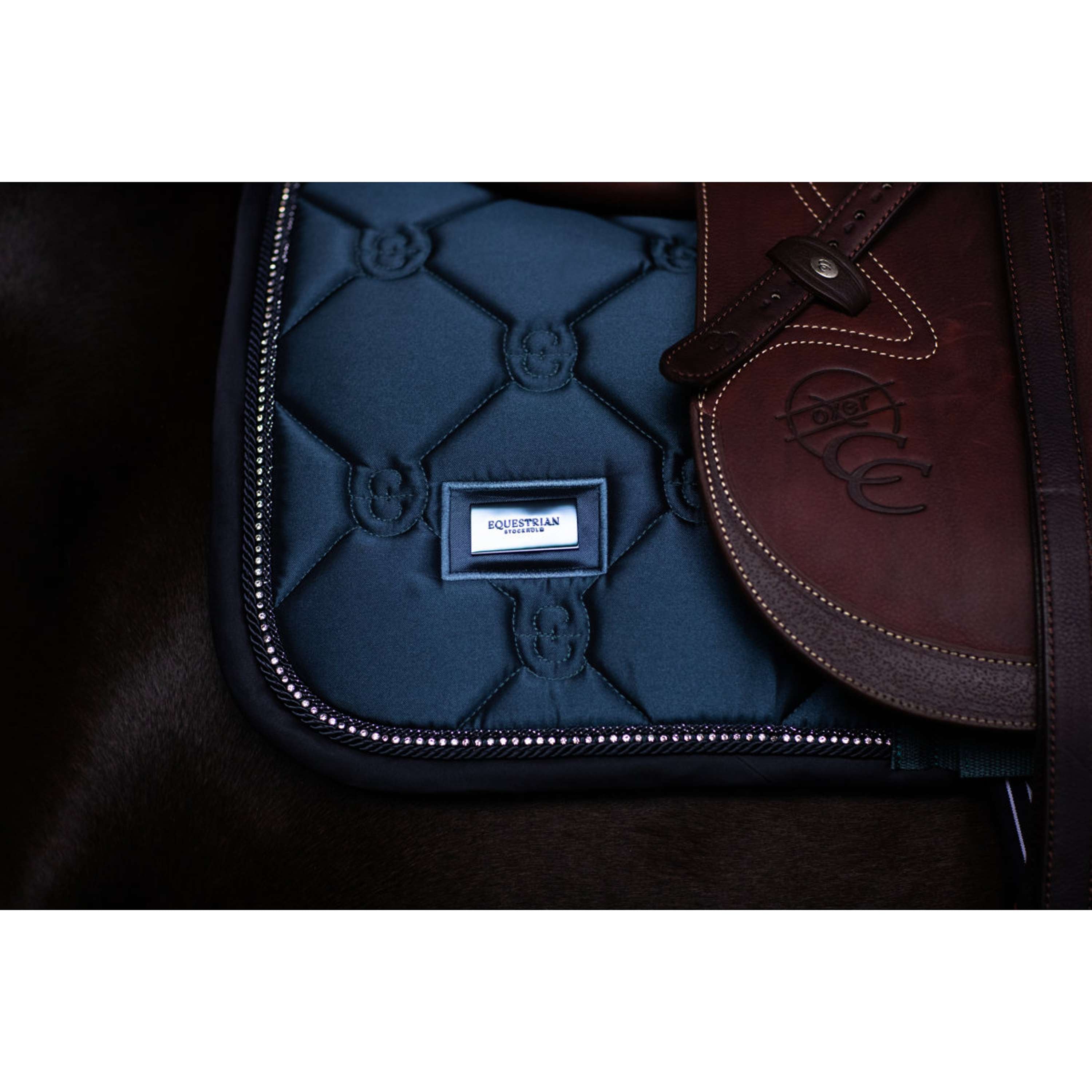 Equestrian Stockholm Saddlepad Crystal Shine Jumping Blue Meadow