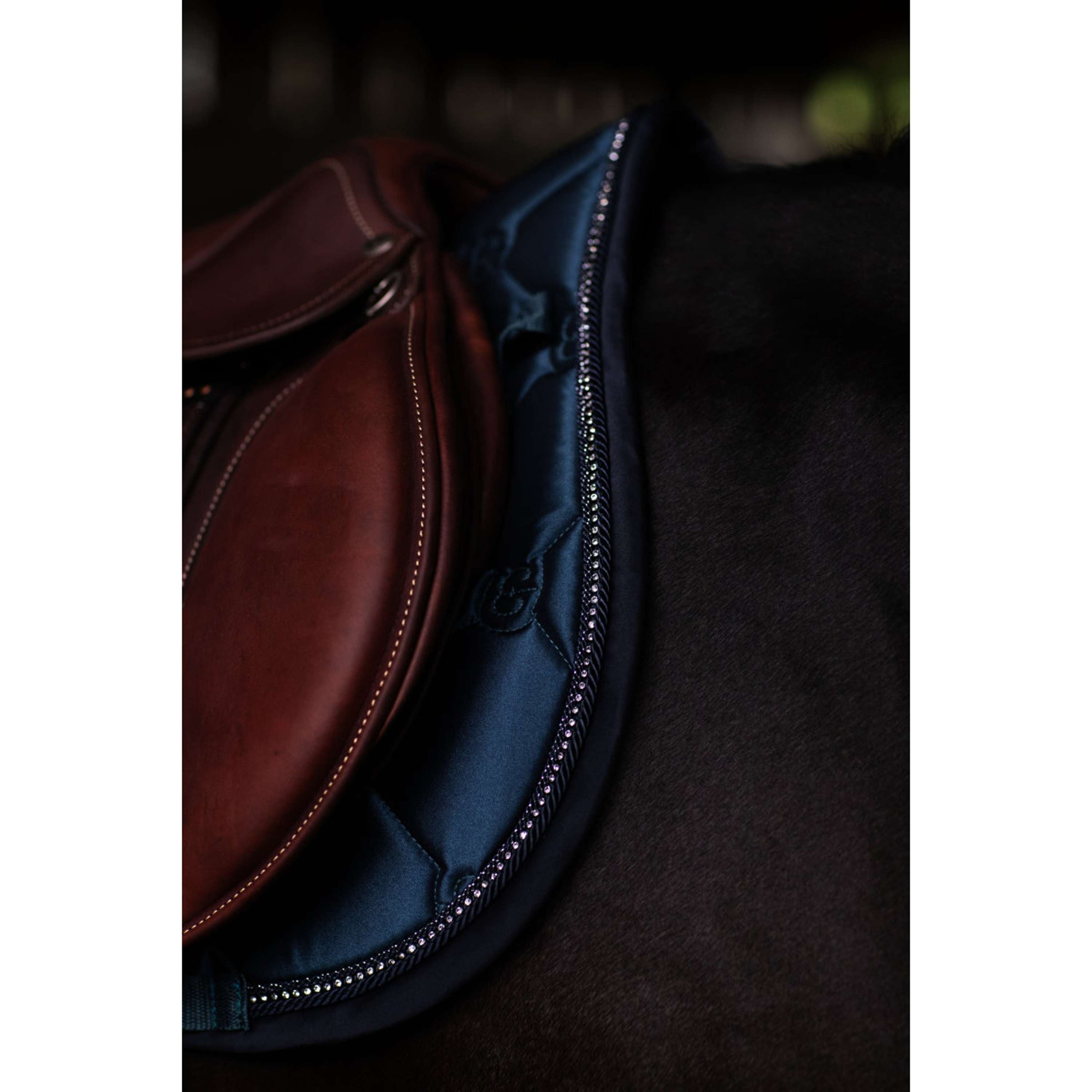 Equestrian Stockholm Saddlepad Crystal Shine Jumping Blue Meadow