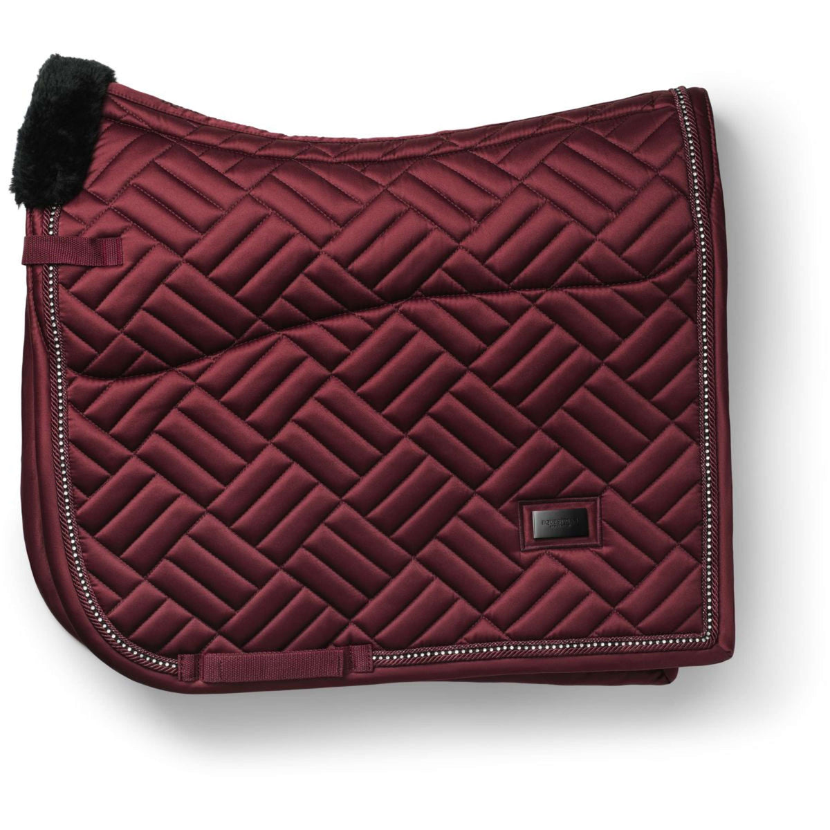 Equestrian Stockholm Saddlepad Vegan Fur Dressage Crystal Bordeaux