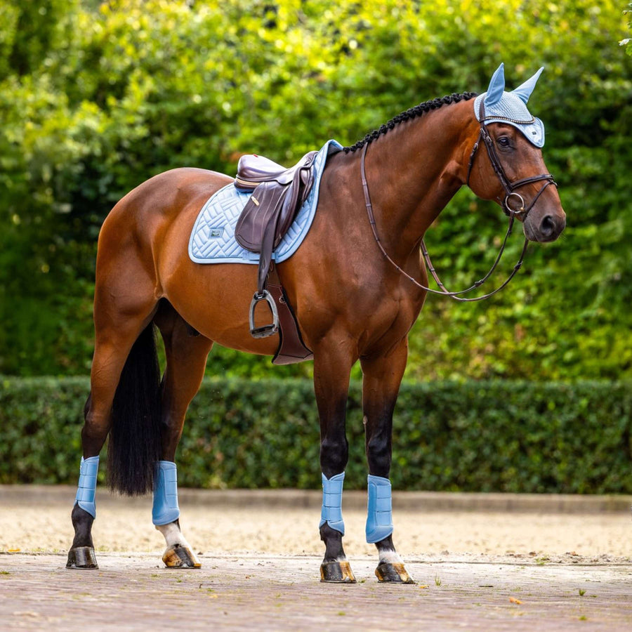 Equestrian Stockholm Ear Bonnet Modern Midsummer Blue