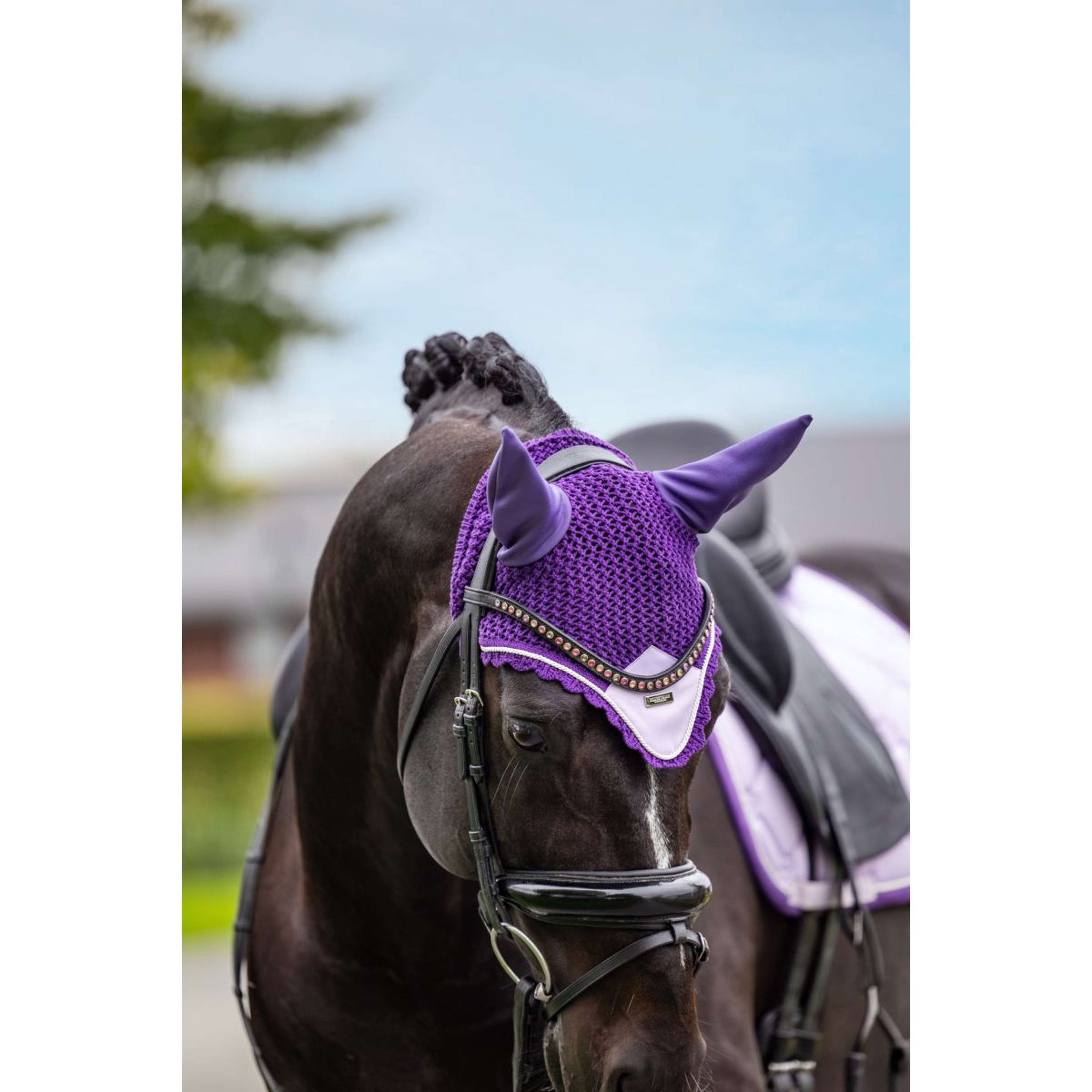 Equestrian Stockholm Ear Bonnet Lavender Equestrian Stockholm Ear Bonnet Lavender
