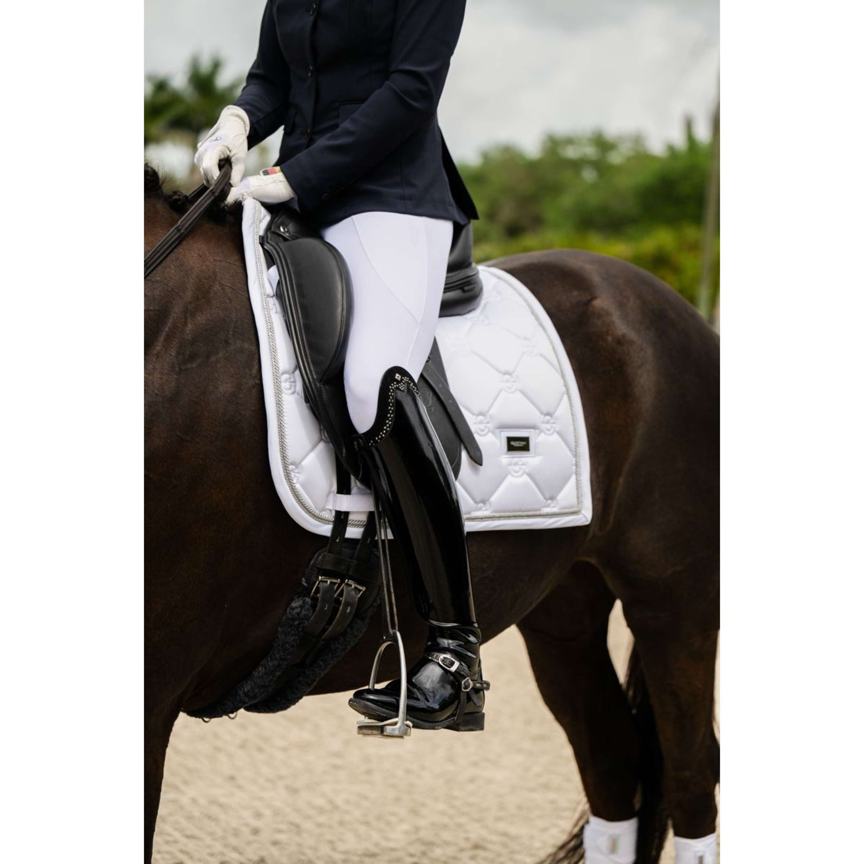 Equestrian Stockholm Saddlepad Dressage White Silver