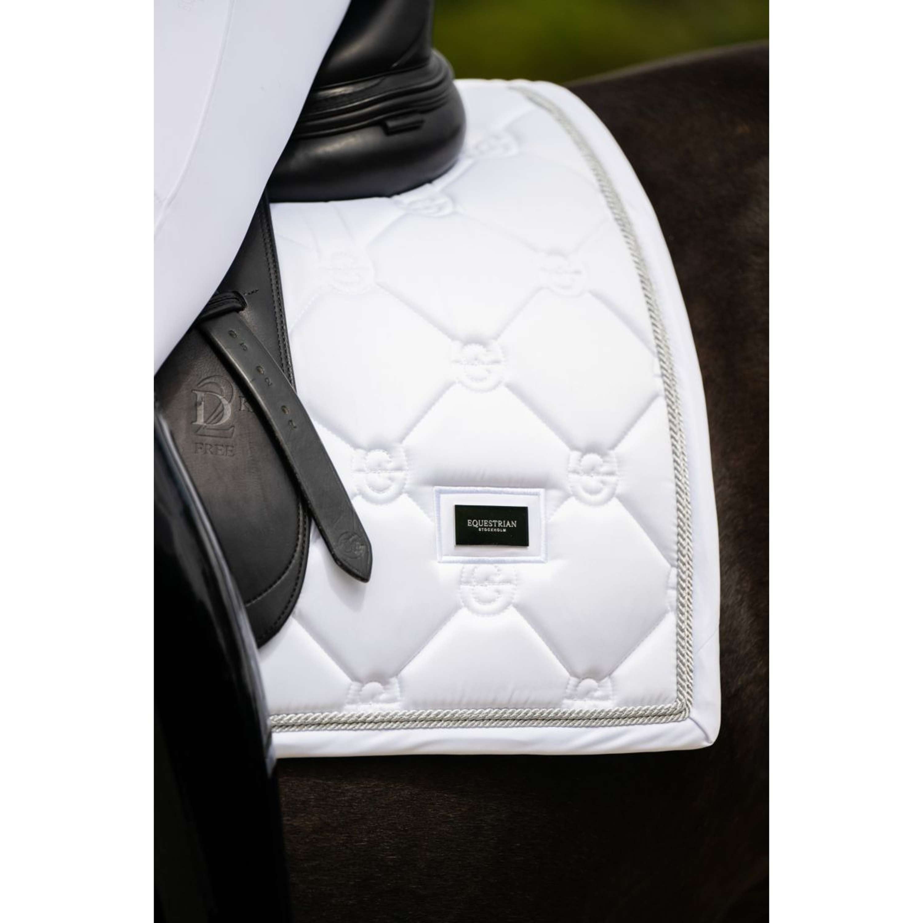 Equestrian Stockholm Saddlepad Dressage White Silver
