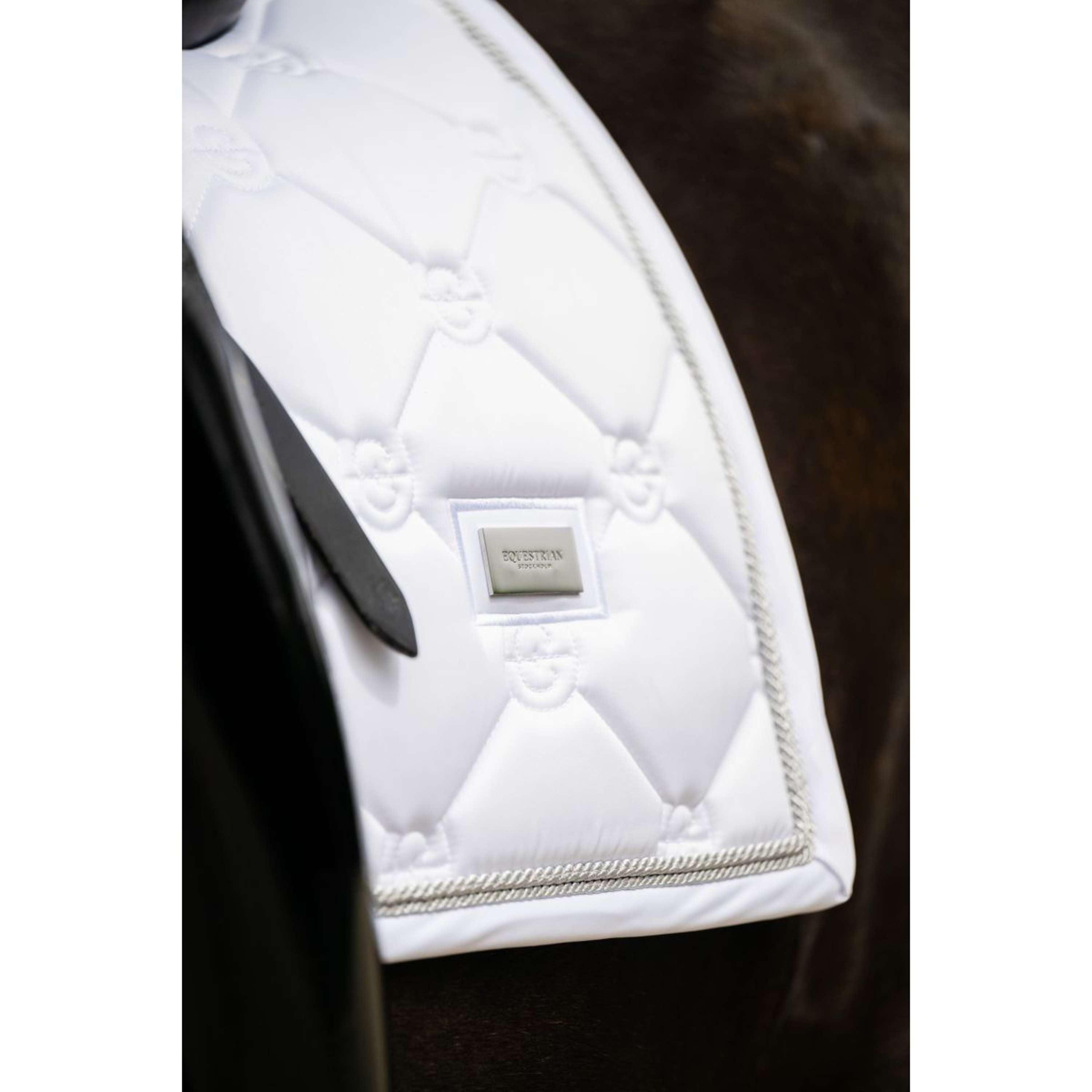 Equestrian Stockholm Saddlepad Dressage White Silver