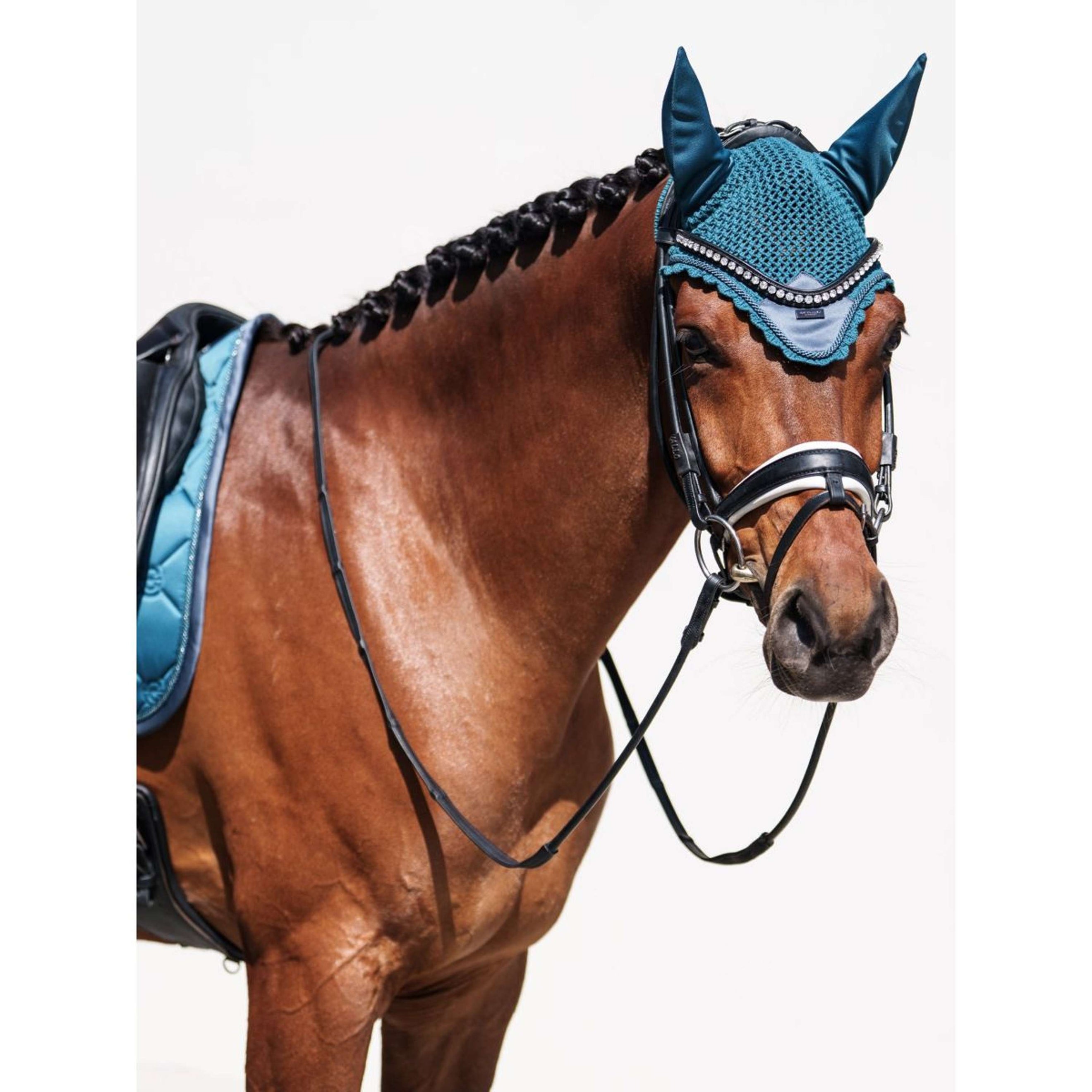 Equestrian Stockholm Ear Bonnet Teal Blue Equestrian Stockholm Ear Bonnet Teal Blue