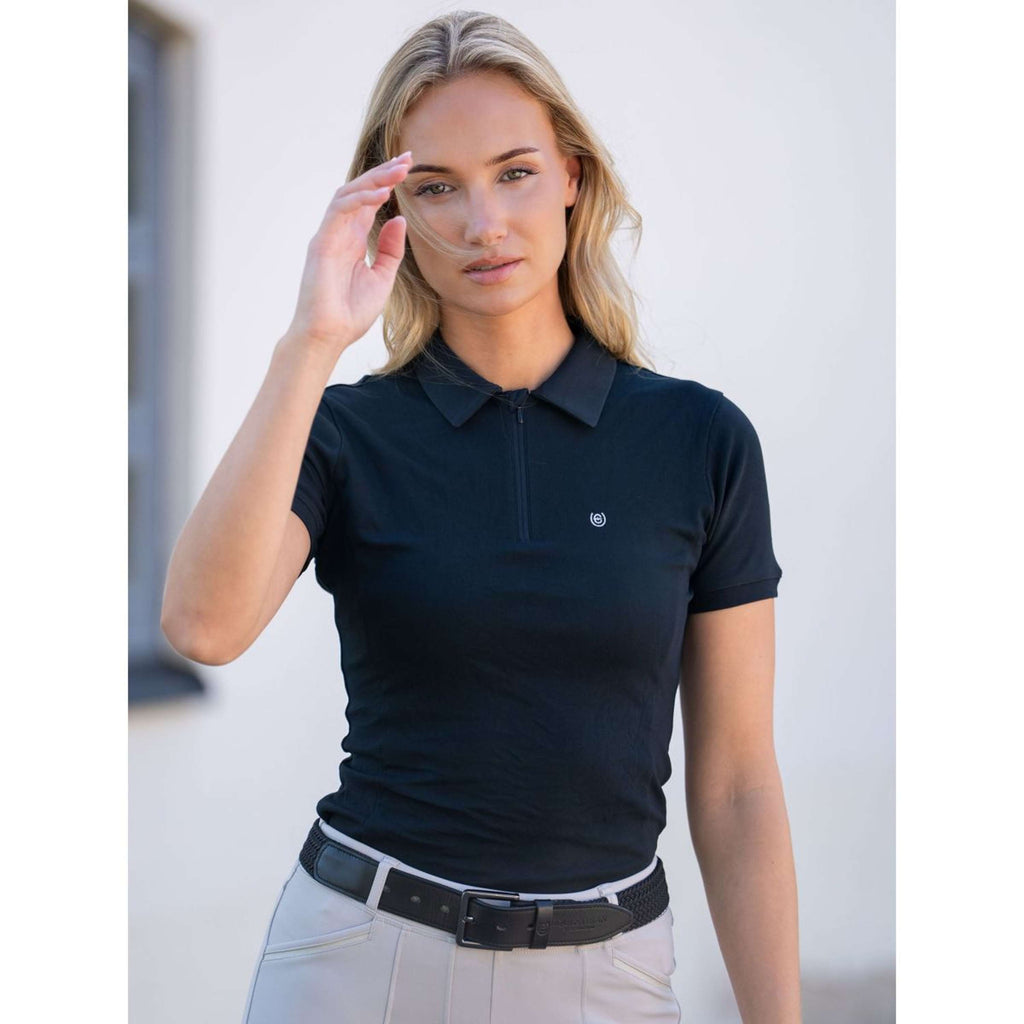 Equestrian Stockholm Poloshirt Zip Black