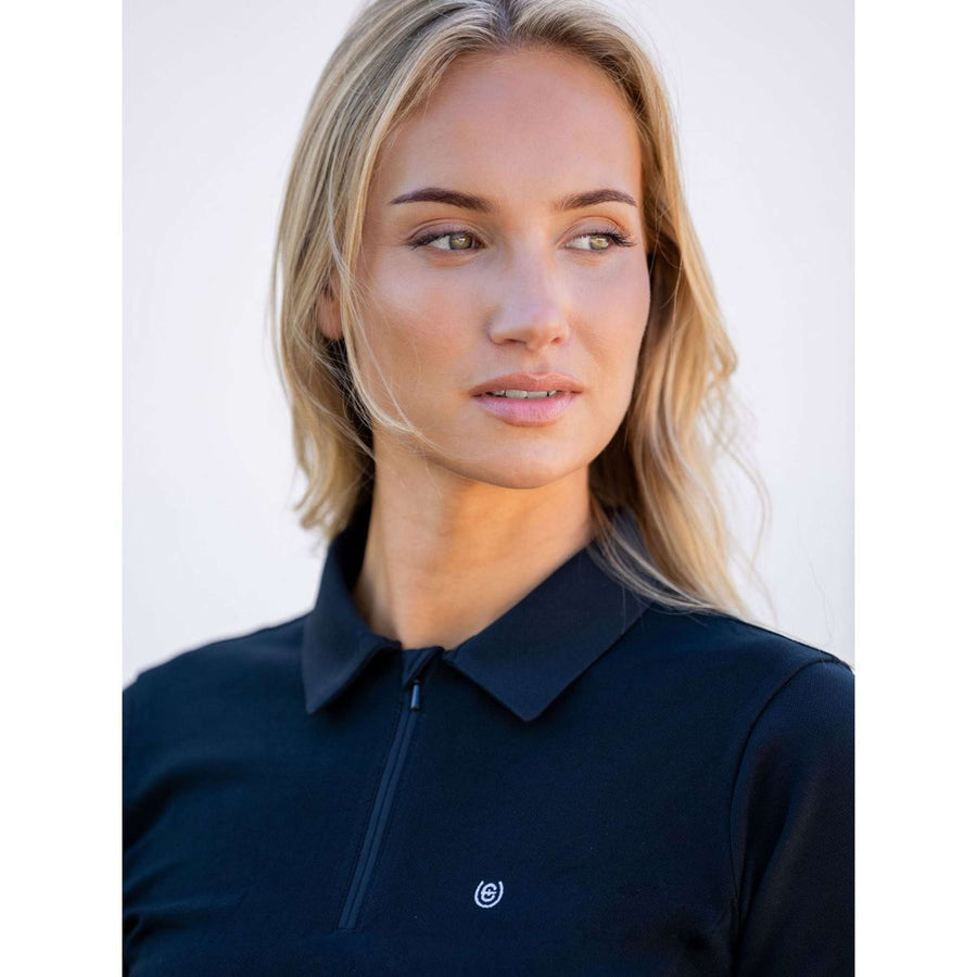 Equestrian Stockholm Poloshirt Zip Black
