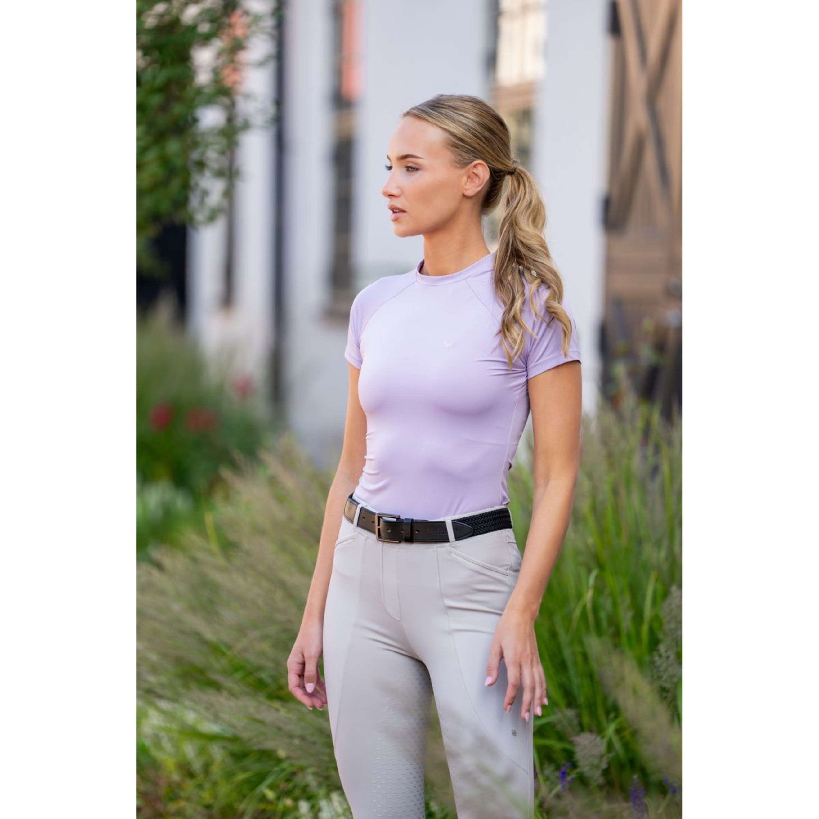 Equestrian Stockholm Shirt Dynamic Short Sleeve Lavender Equestrian Stockholm Shirt Dynamic Short Sleeve Lavender