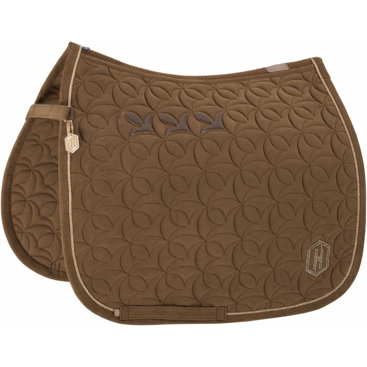 Eskadron SaddlepadHeritage Velour Emblem Dressage Almond