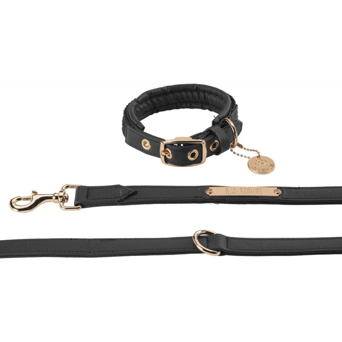 Eskadron Collar and LeashHeritage Faux Leather Plait Black