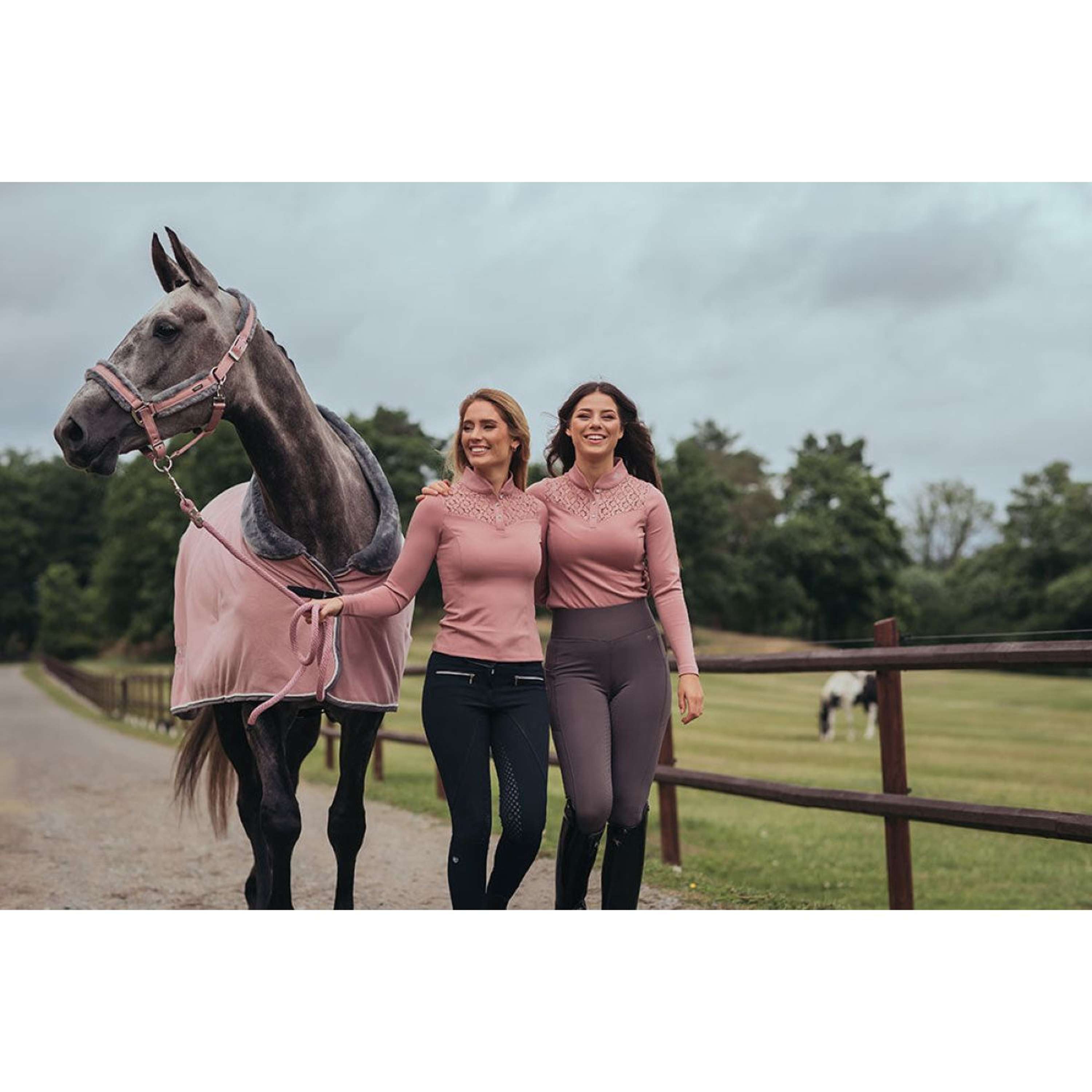 Equestrian Stockholm Halter and Leadrope Fur Pink