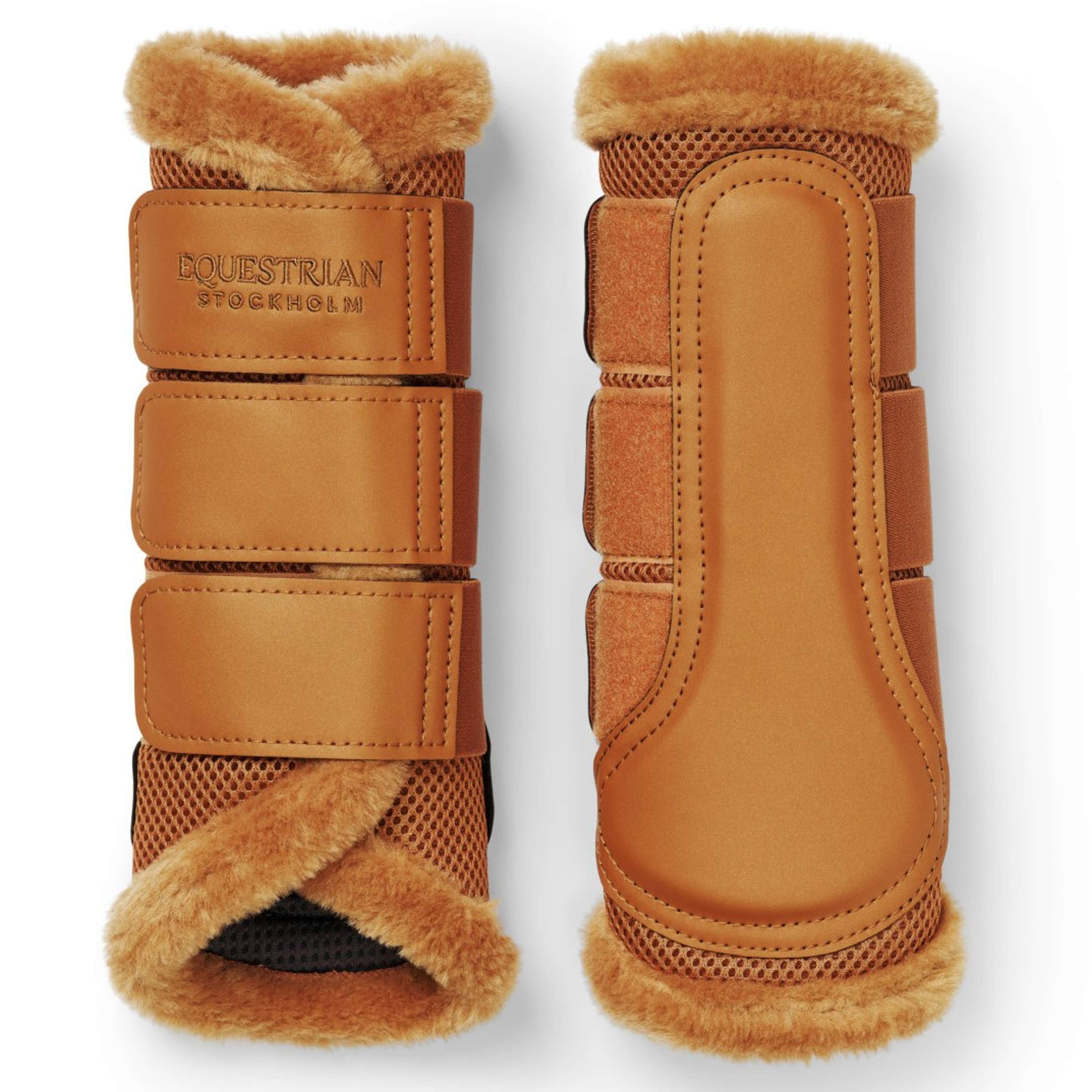 Equestrian Stockholm Leg Protectors Fur Mesh Chestnut