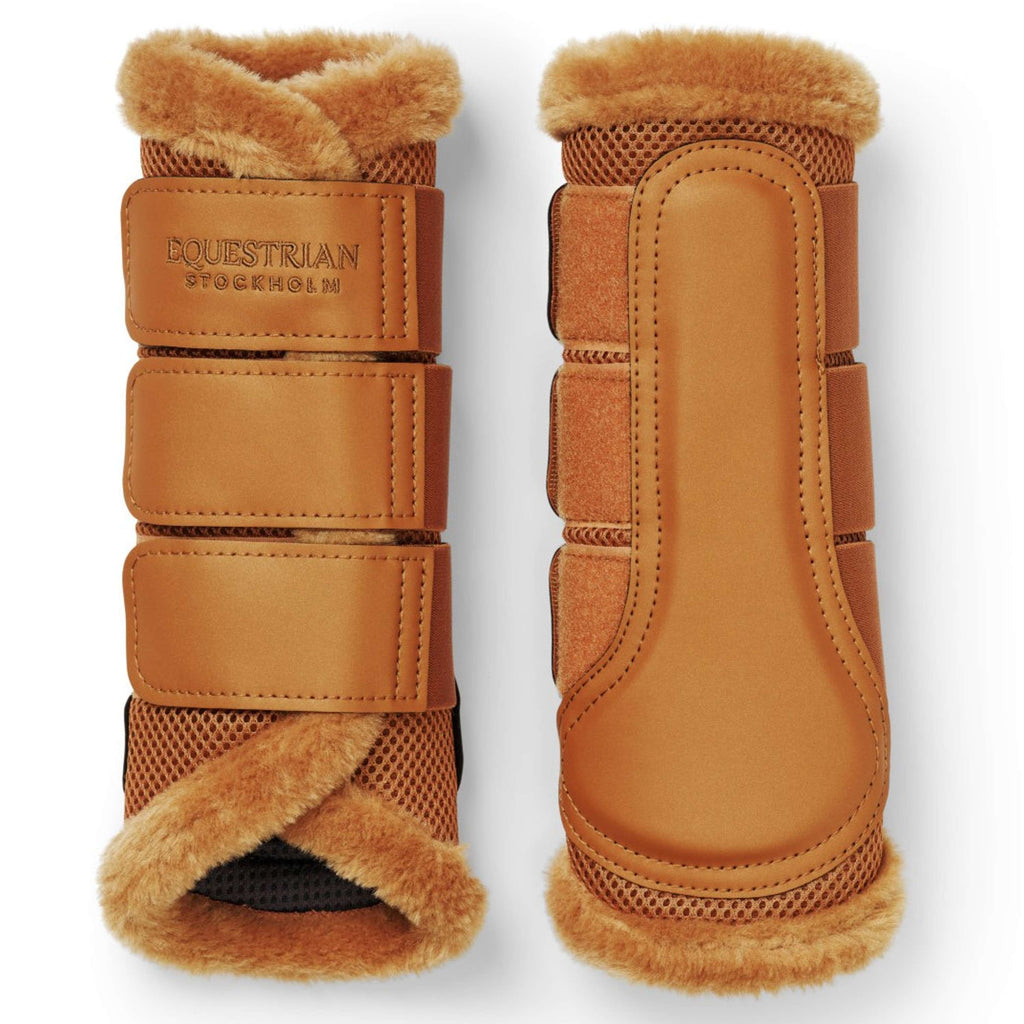 Equestrian Stockholm Leg Protectors Fur Mesh Chestnut