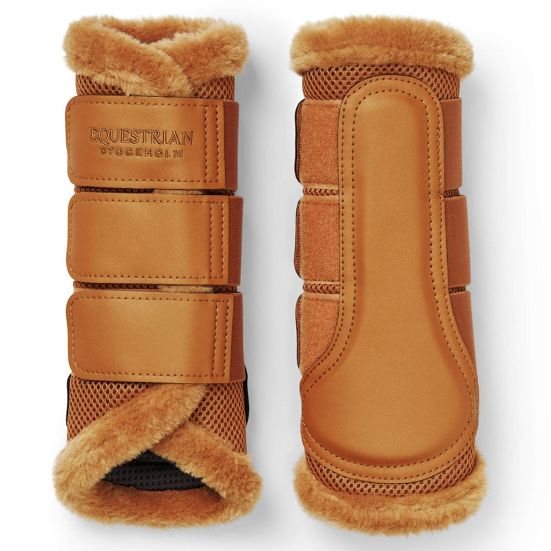 Equestrian Stockholm Leg Protectors Fur Mesh Chestnut