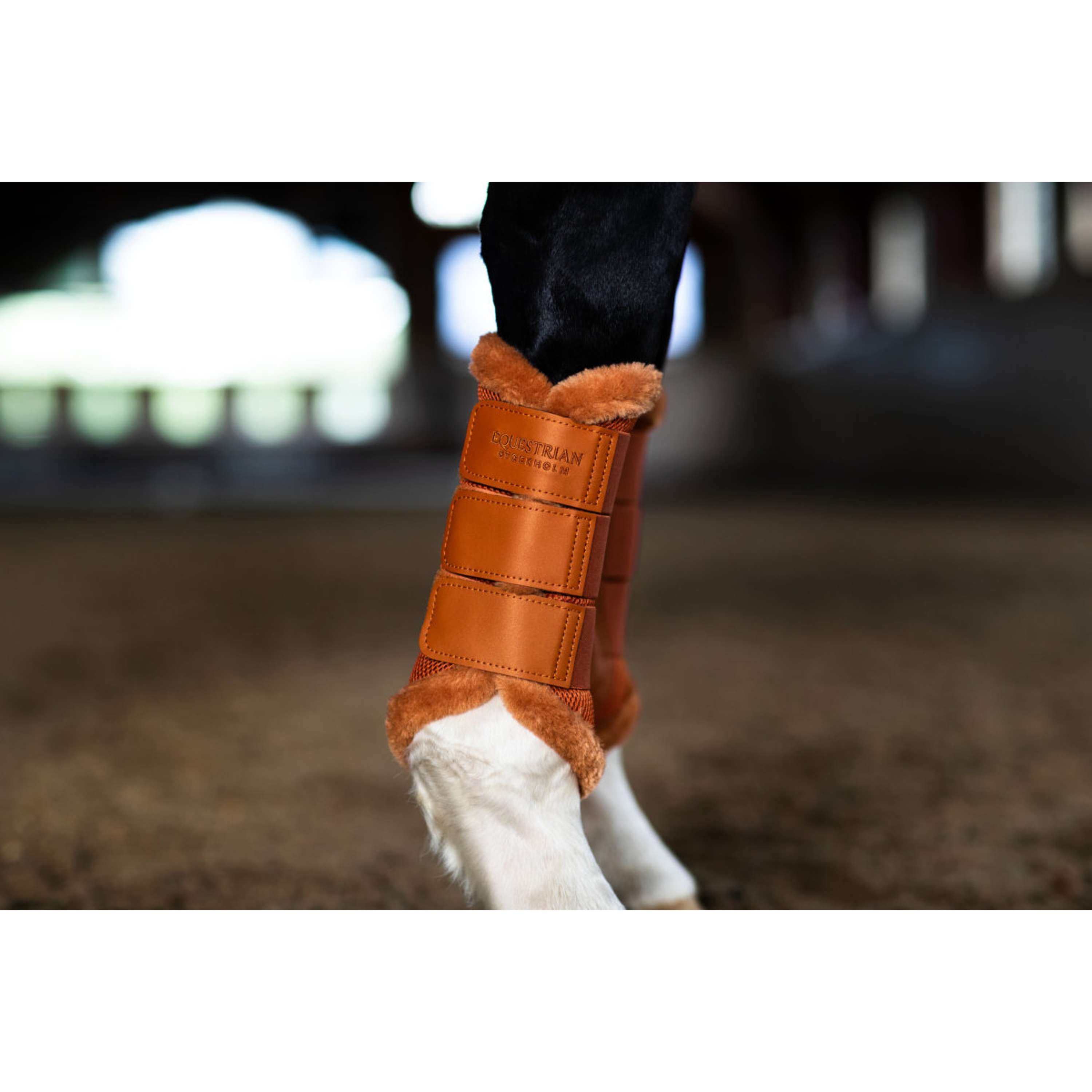 Equestrian Stockholm Leg Protectors Fur Mesh Chestnut