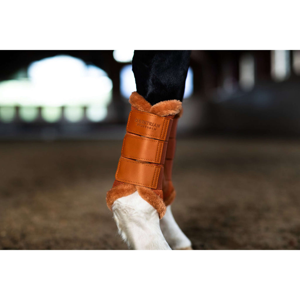 Equestrian Stockholm Leg Protectors Fur Mesh Chestnut