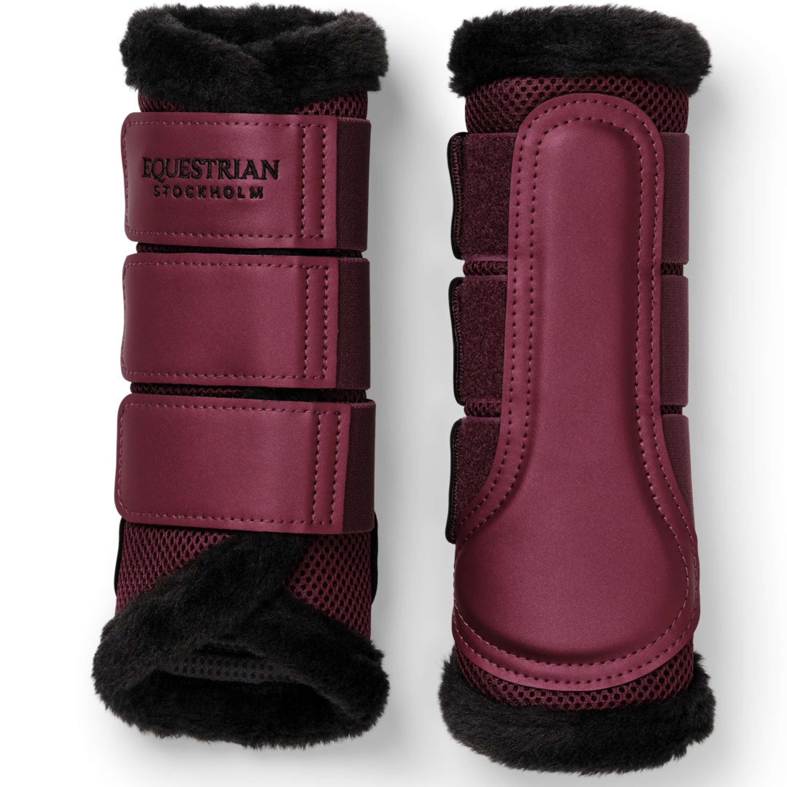 Equestrian Stockholm Leg Protectors Fur Mesh Merlot