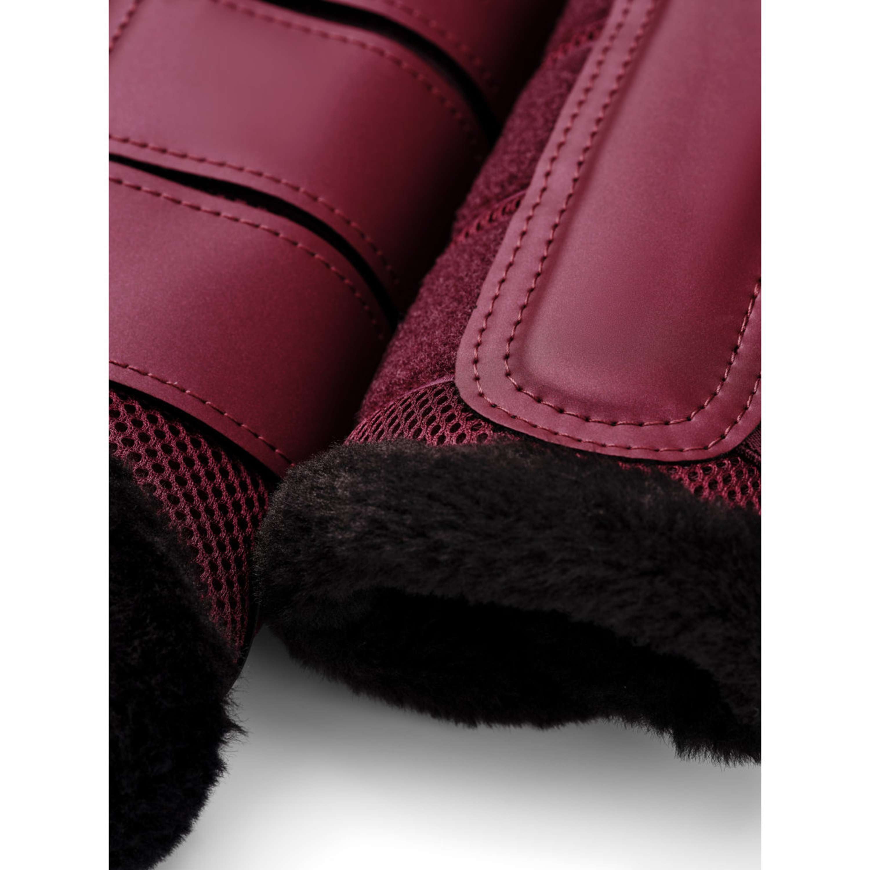 Equestrian Stockholm Leg Protectors Fur Mesh Merlot