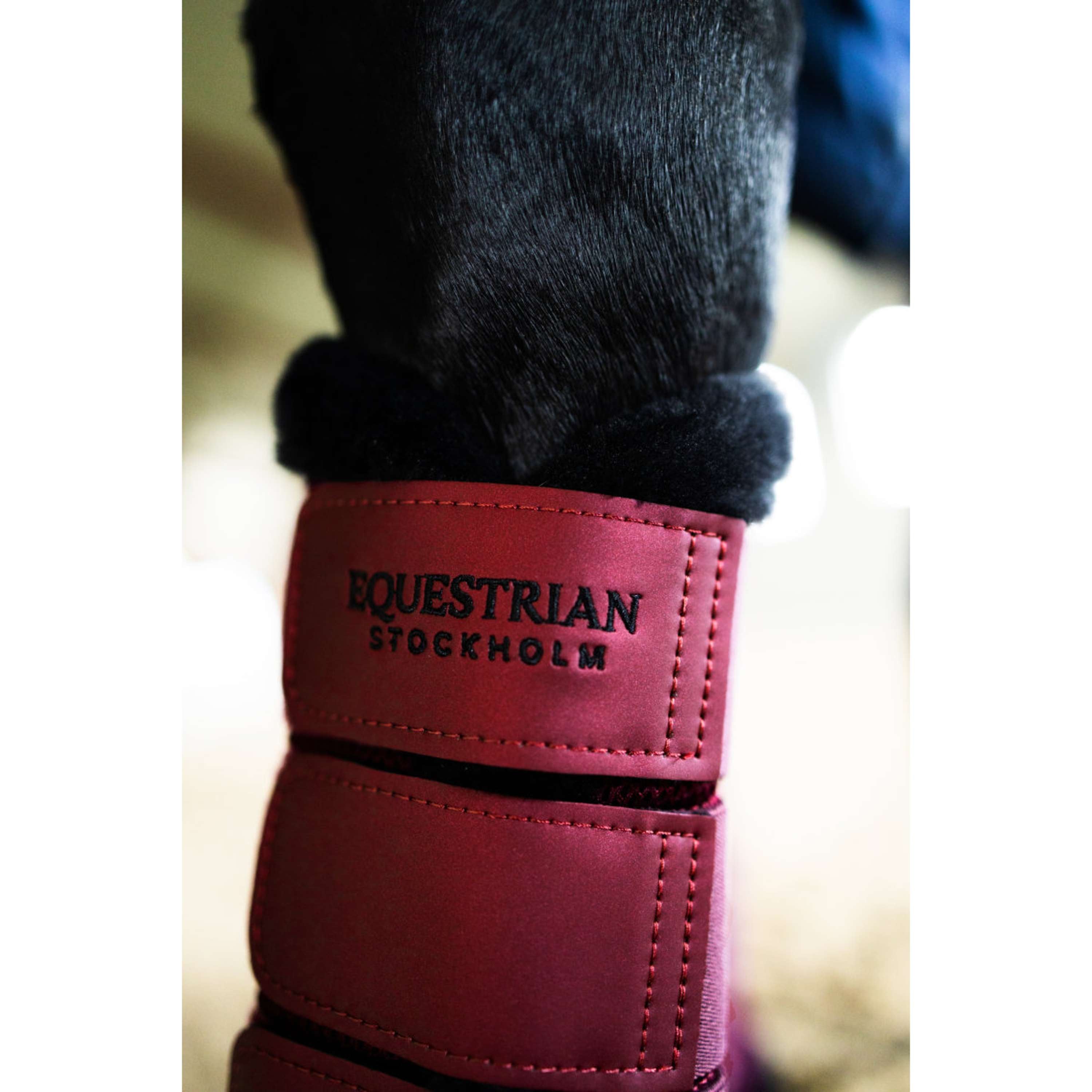 Equestrian Stockholm Leg Protectors Fur Mesh Merlot