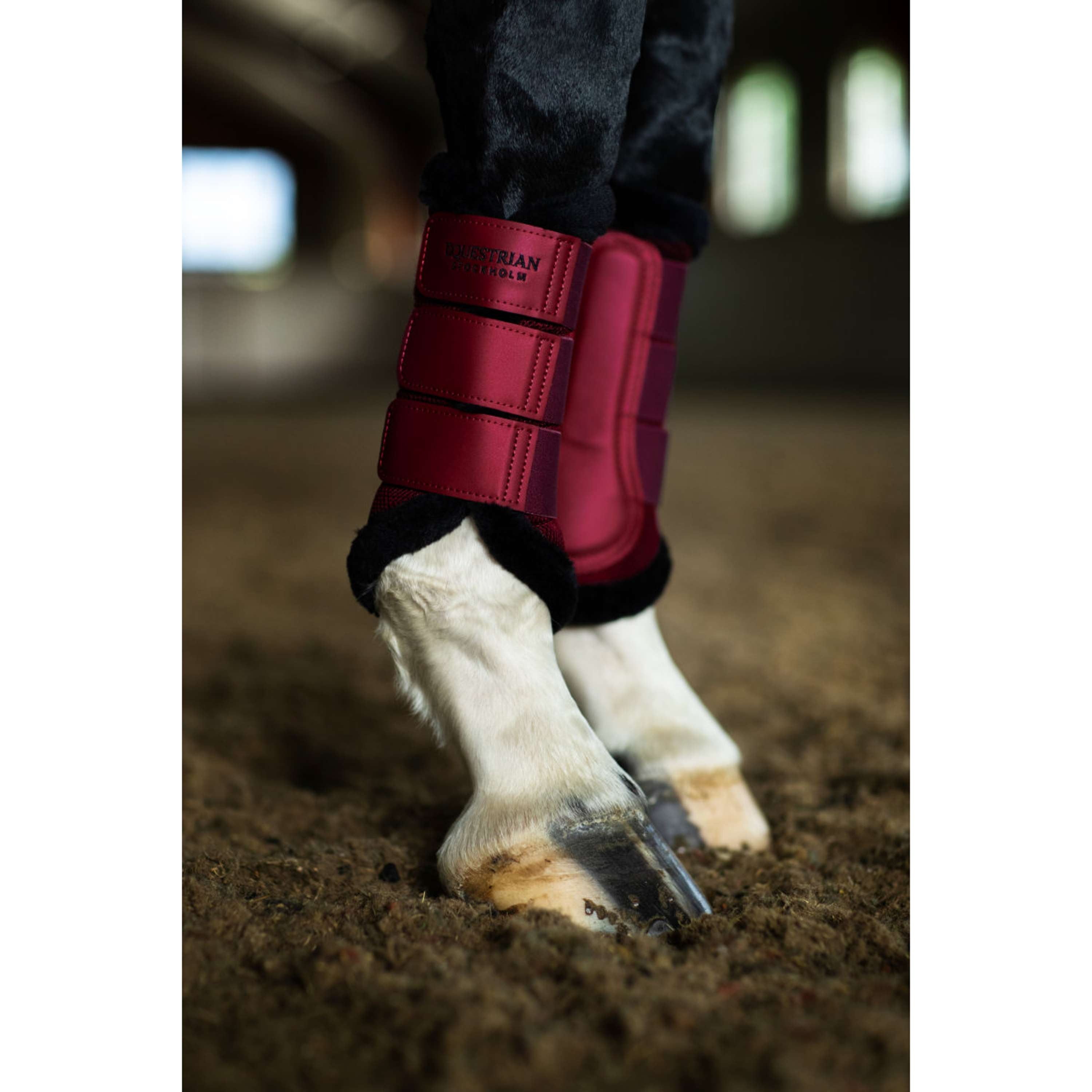 Equestrian Stockholm Leg Protectors Fur Mesh Merlot