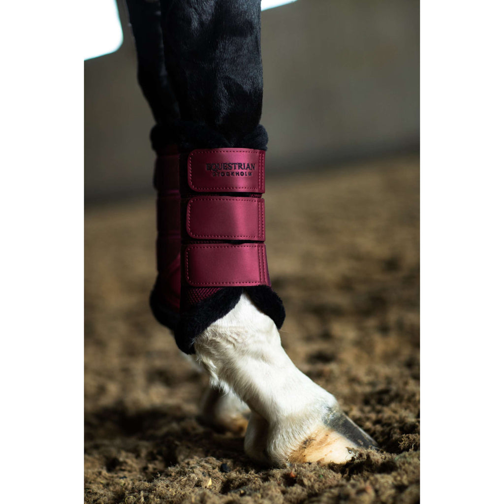 Equestrian Stockholm Leg Protectors Fur Mesh Merlot