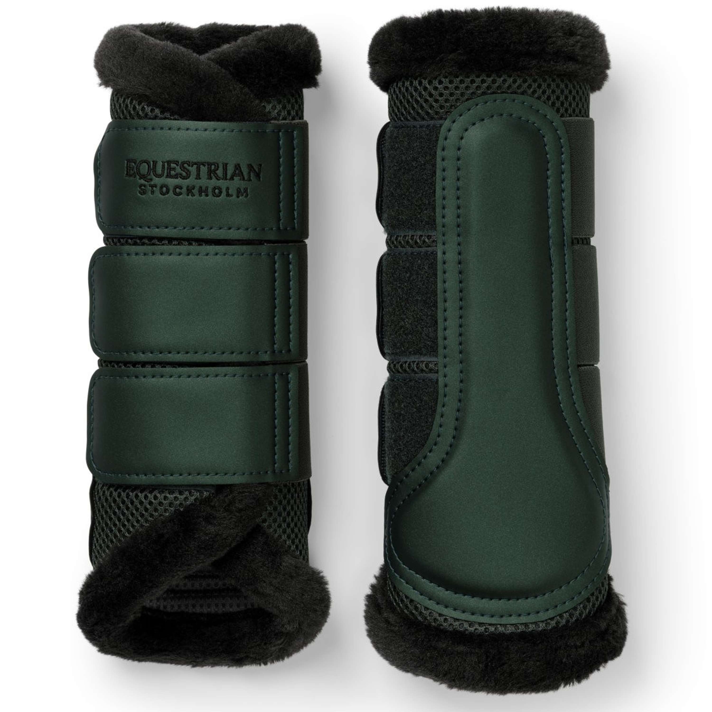 Equestrian Stockholm Leg Protectors Fur Mesh Sycamore Green