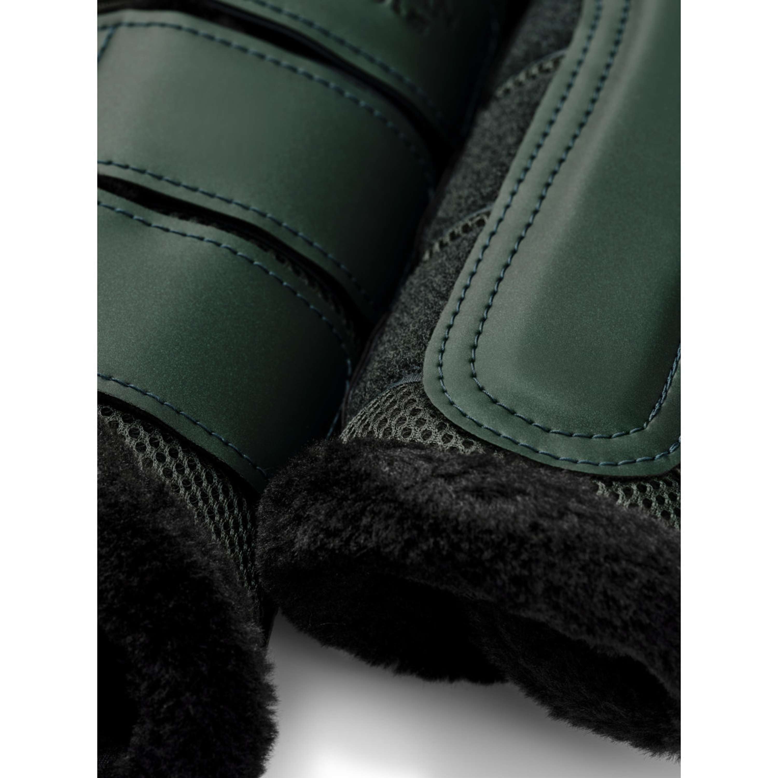 Equestrian Stockholm Leg Protectors Fur Mesh Sycamore Green