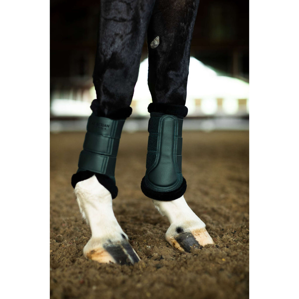 Equestrian Stockholm Leg Protectors Fur Mesh Sycamore Green